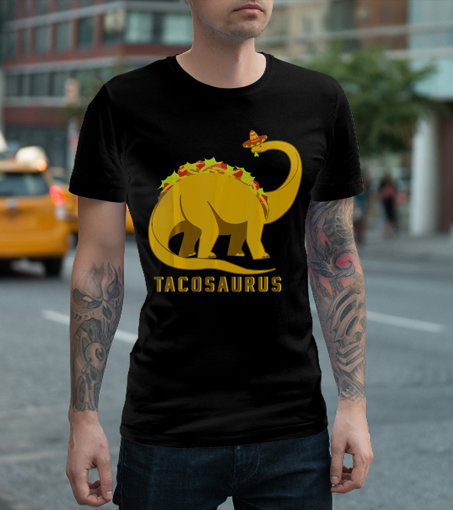 Tacosaurus Sombrero Taco Dinosaur T-Shirt