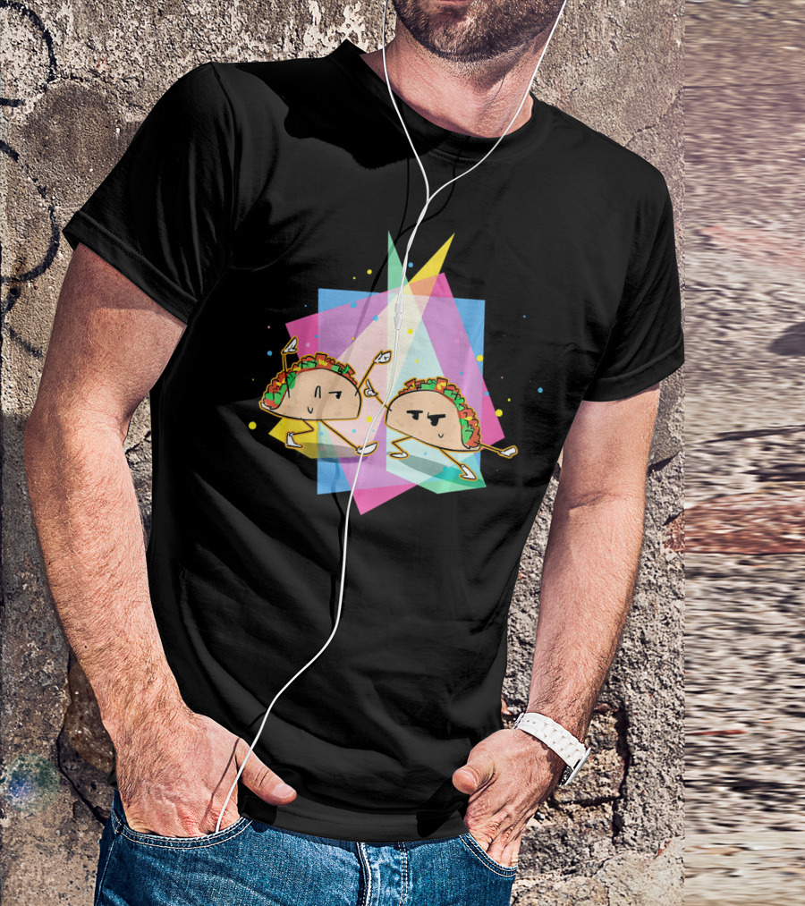 Dancing Disco Tacos Funny Taco 80s Retro T-Shirt