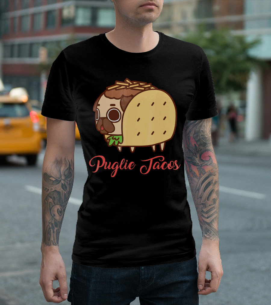 Puglie Tacos Cute Mexican Food Dog T-Shirt