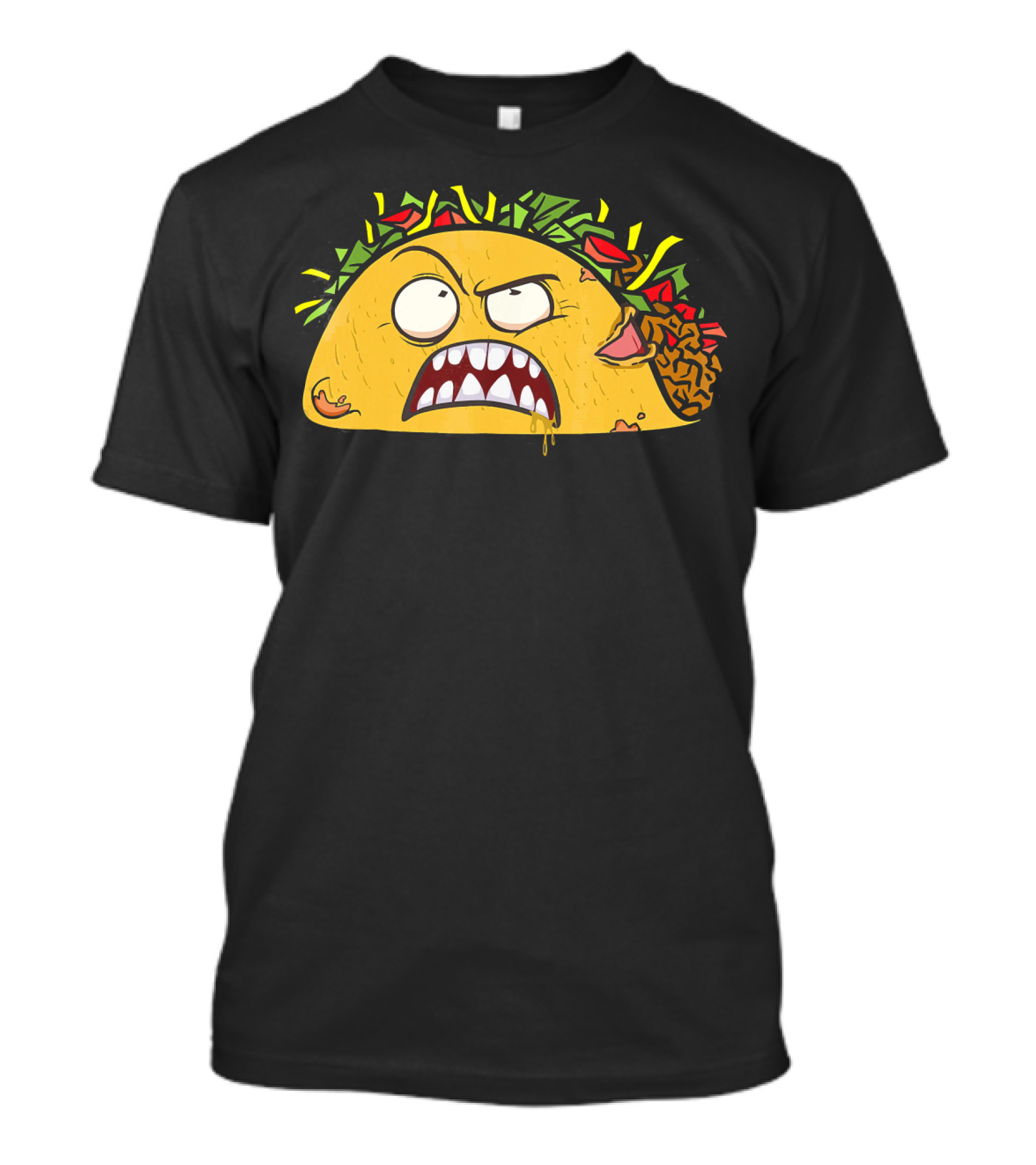 Funny Scary Zombie Tacos Face T-Shirt