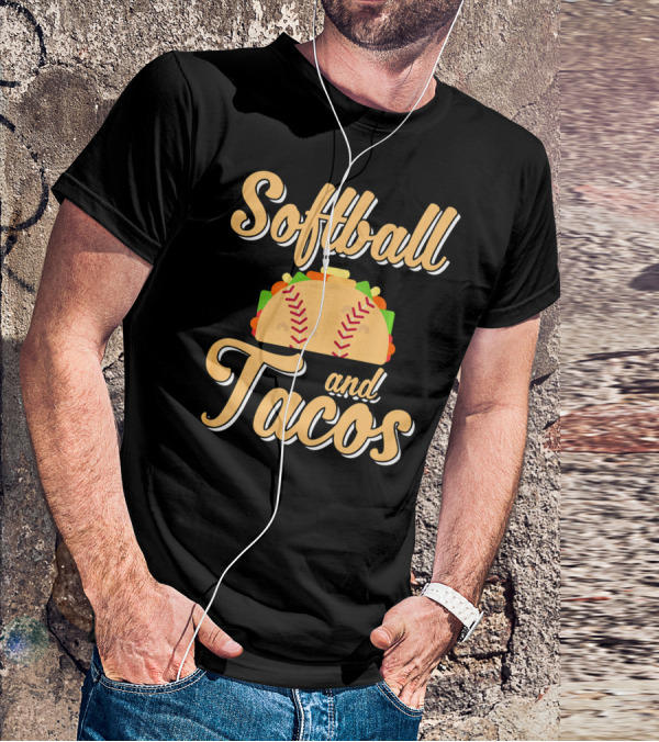 Softball And Tacos Cute Novelty T-Shirt