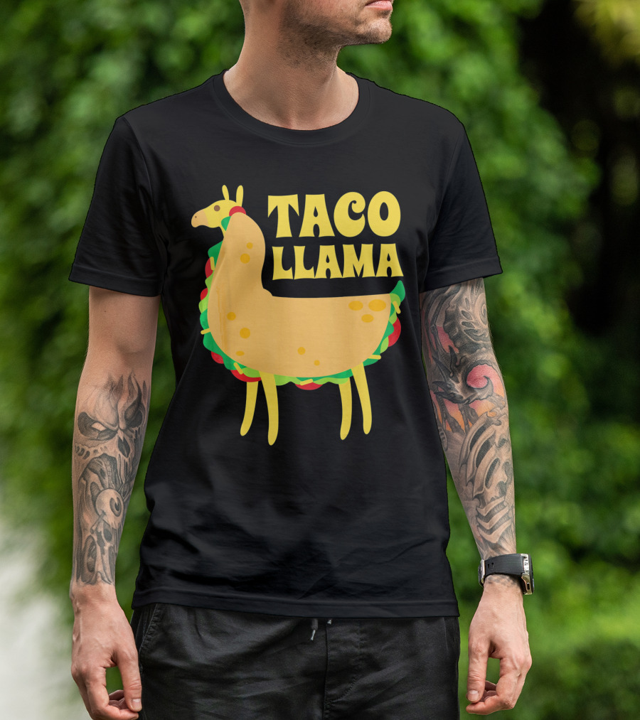 Taco Llama Animal Funny Mexican Cinco De Mayo T-Shirt