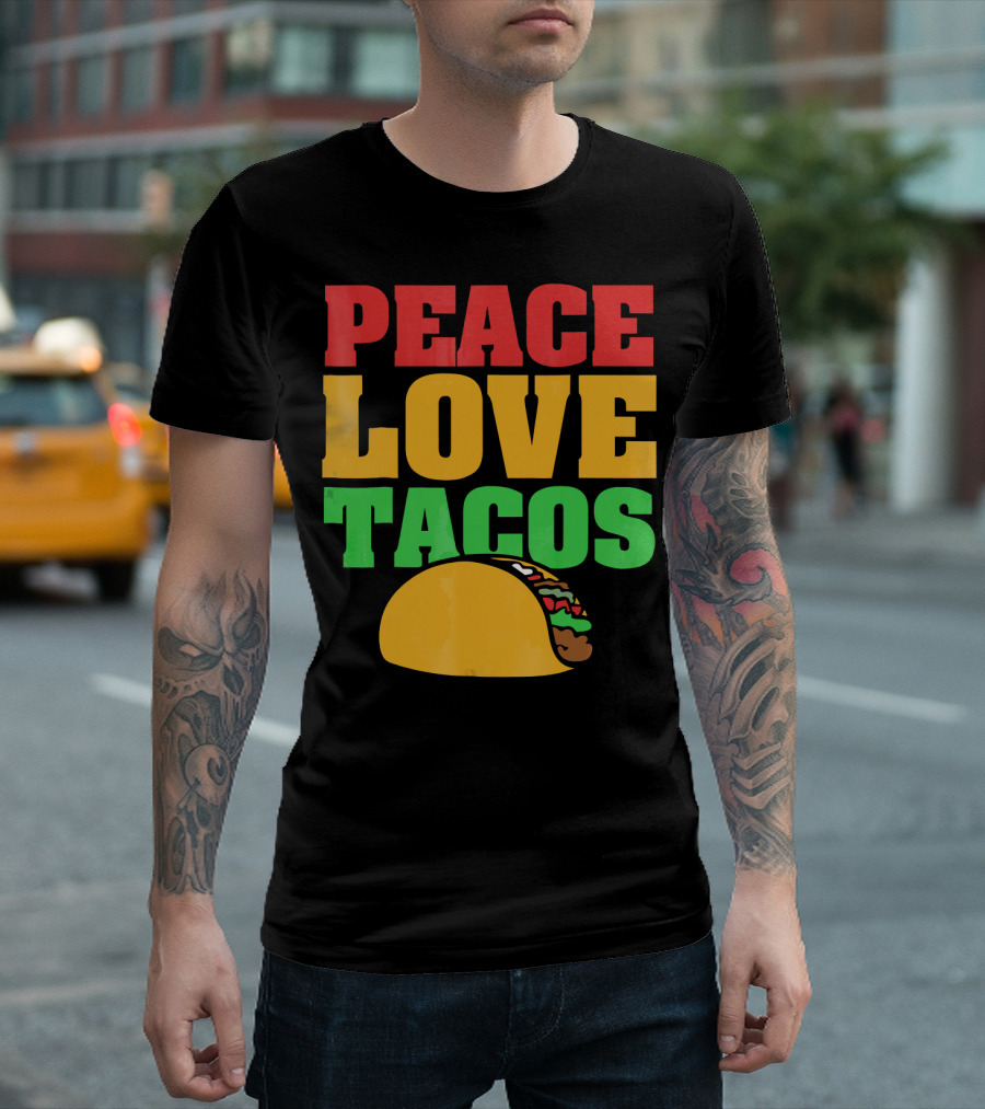 Peace Love Tacos Cute Taco Tuesday T-Shirt