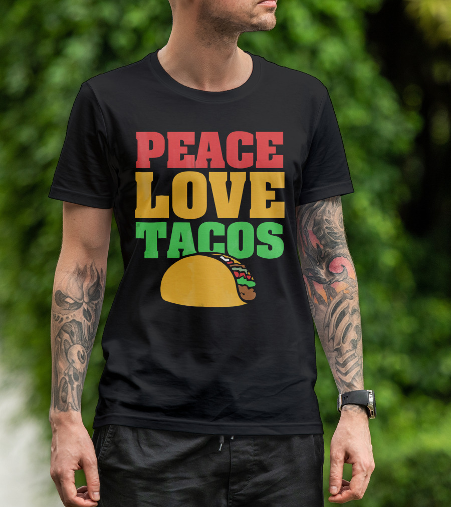 Peace Love Tacos Cute Taco Tuesday T-Shirt