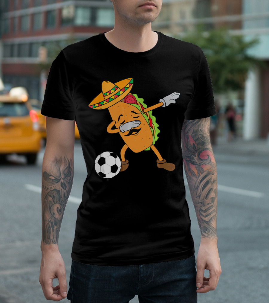 Mexico Soccer Taco Dabbing Sombrero Cool T-Shirt