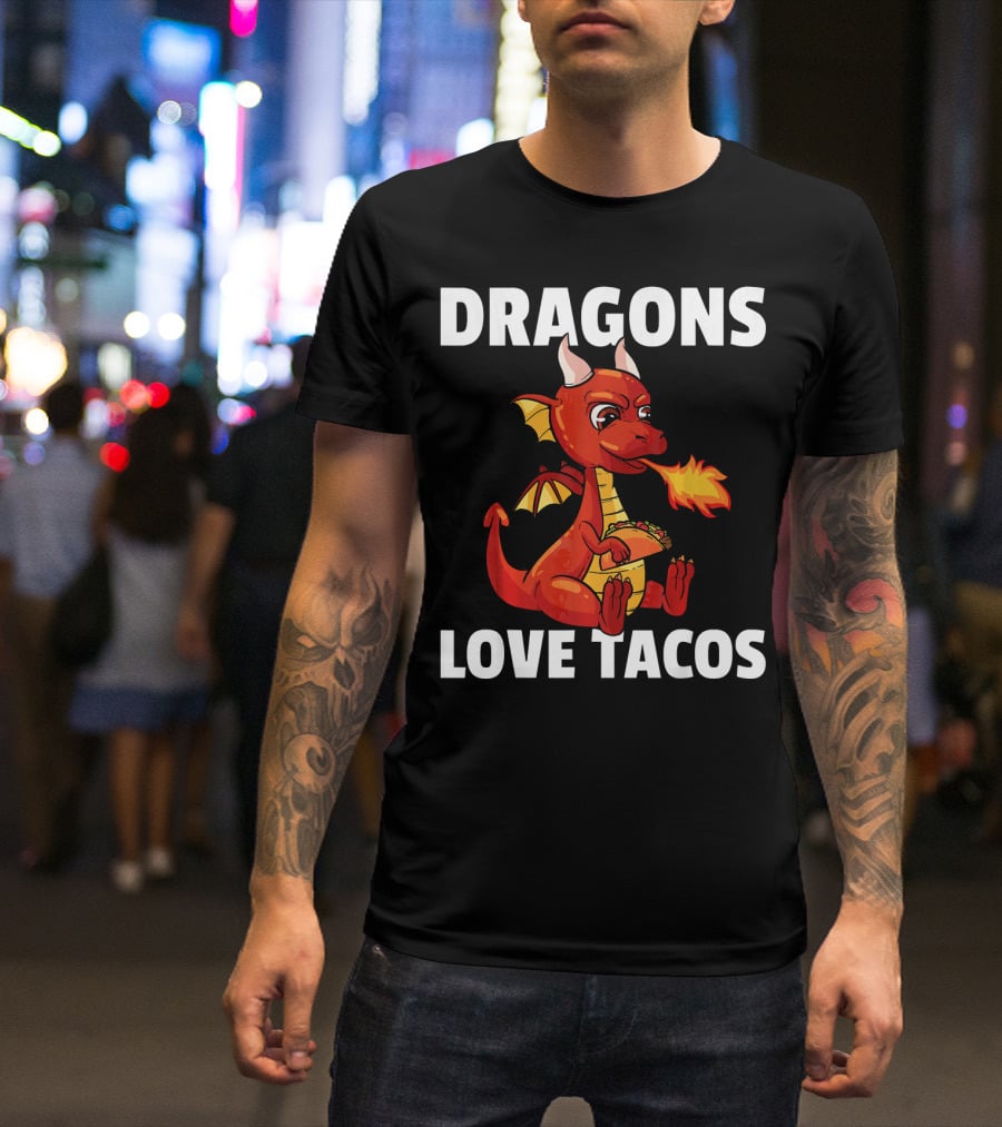 Dragons Love Tacos Women Men Toddler Fire-Breathing Dragon Eating Taco T-Shirt