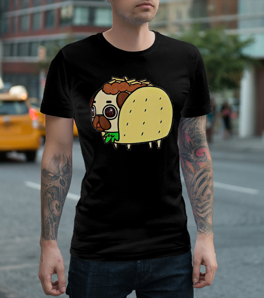 Funny Pug Taco Fusion with Toppings T-Shirt