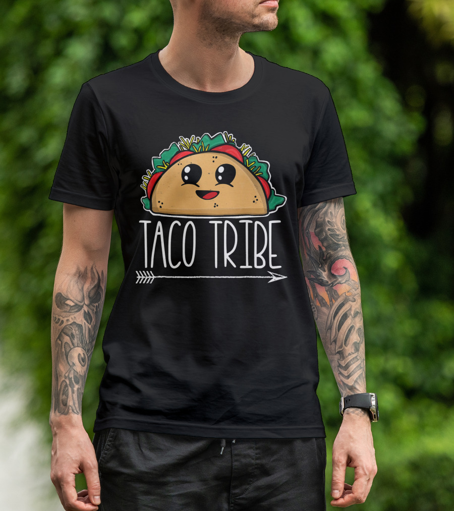 Taco Tribe Cute Taco Face With Arrow T-Shirt