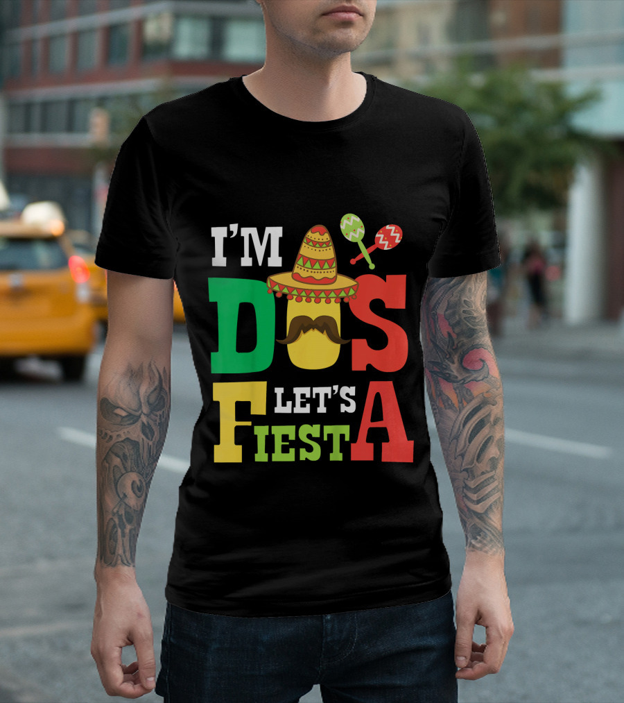I'm Dos Let's Fiesta 2nd Birthday Taco Hat Maracas T-Shirt