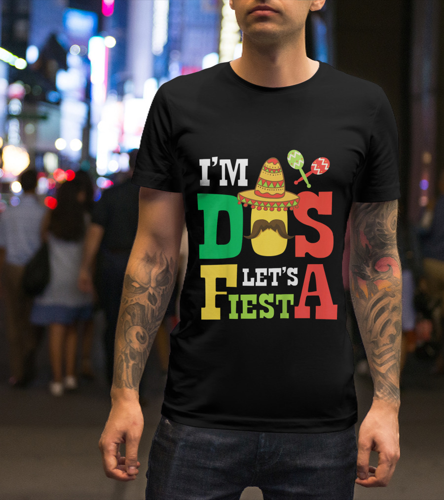 I'm Dos Let's Fiesta 2nd Birthday Taco Hat Maracas T-Shirt