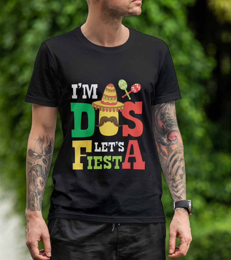 I'm Dos Let's Fiesta 2nd Birthday Taco Hat Maracas T-Shirt