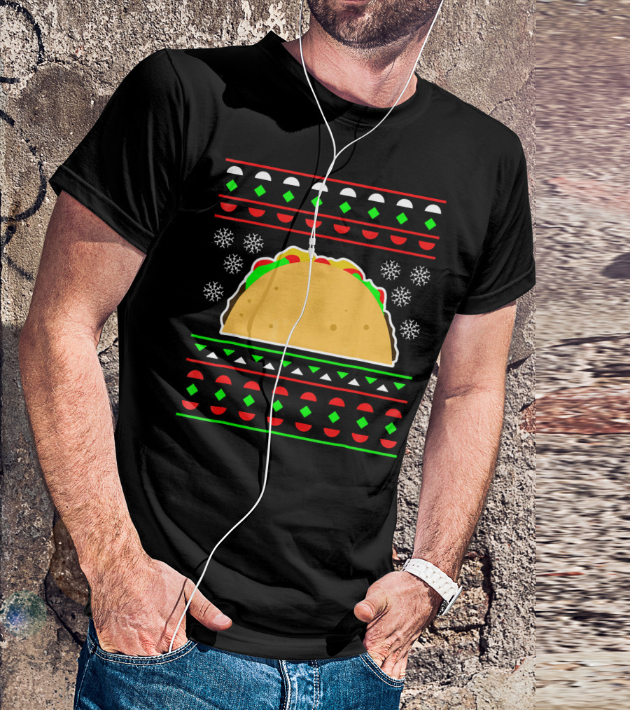 Taco Ugly Christmas Sweater Merry T-Shirt