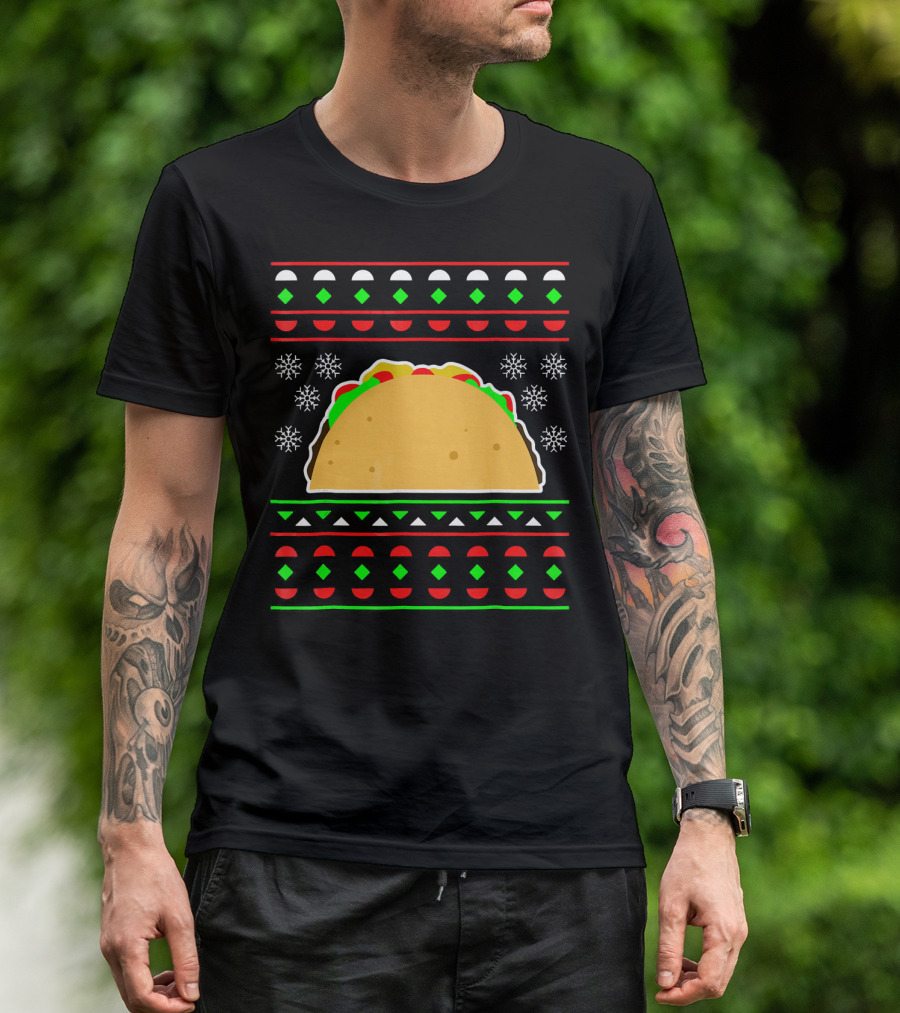 Taco Ugly Christmas Sweater Merry T-Shirt