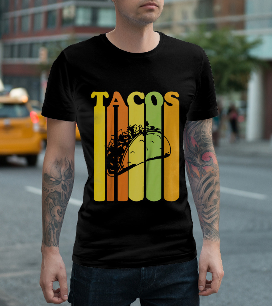 Tacos Retro Vintage Stripes Kids Novelty T-Shirt