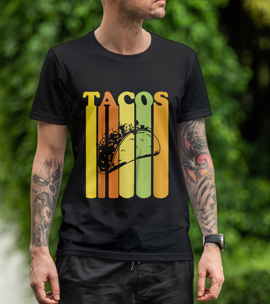 Tacos Retro Vintage Stripes Kids Novelty T-Shirt
