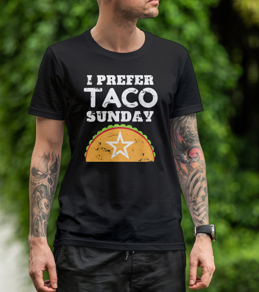 I Prefer Taco Sunday Vintage Star Tex-Mex Aesthetic T-Shirt