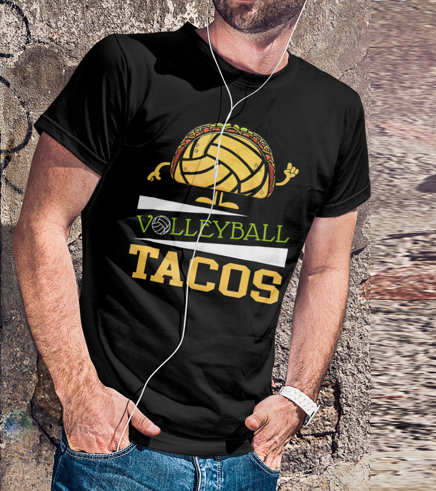 Volleyball Tacos Fun Men Women Kids Volleyball Player T-Shirt