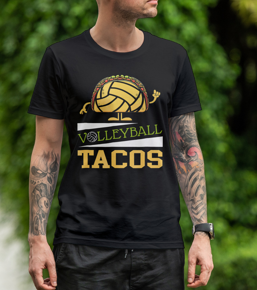 Volleyball Tacos Fun Men Women Kids Volleyball Player T-Shirt