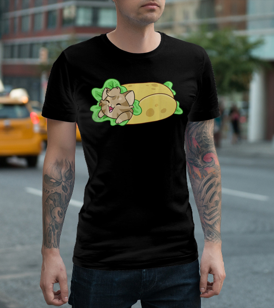 Soft Taco Shell Cat Cozy Wrap T-Shirt