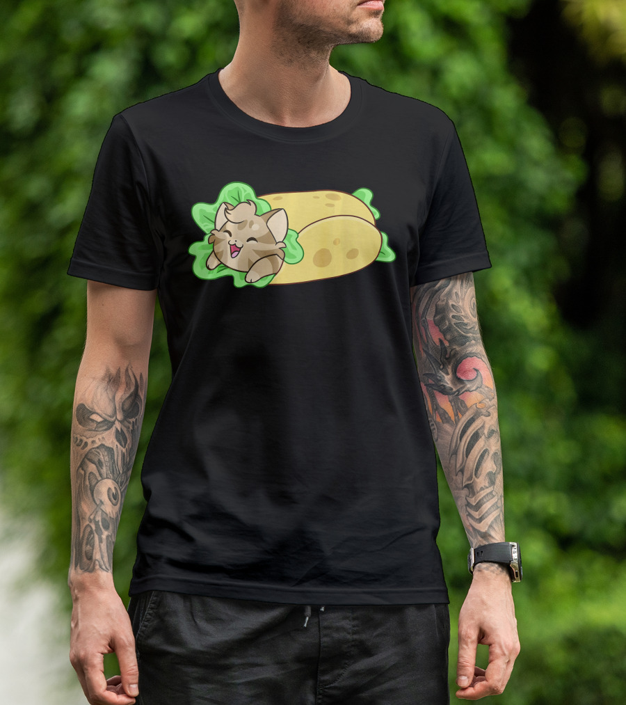 Soft Taco Shell Cat Cozy Wrap T-Shirt