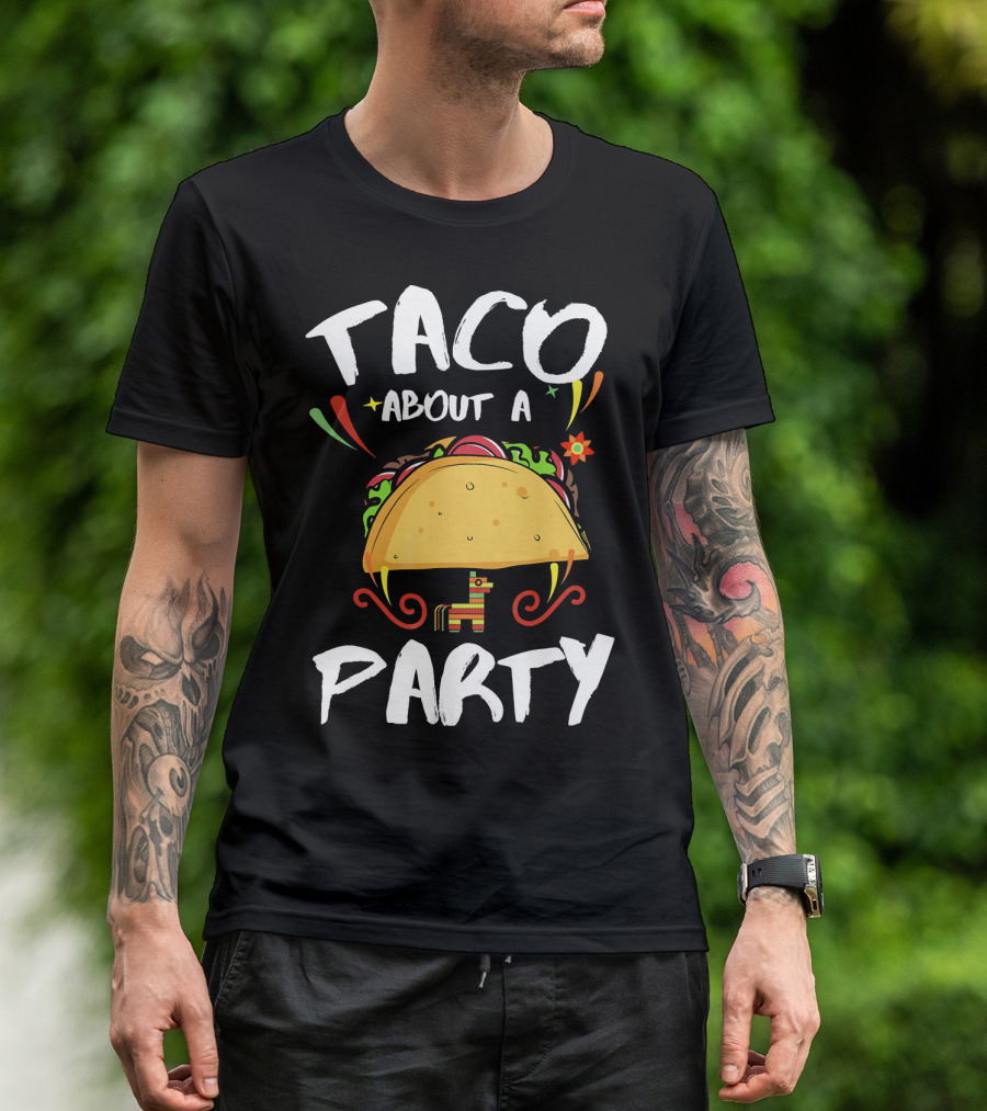 Taco About A Party Colorful Taco Fiesta With Pinata T-Shirt