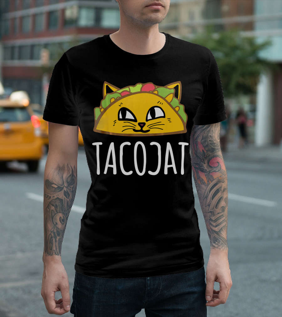Tacocat Cute Cat and Taco Palindrome T-Shirt