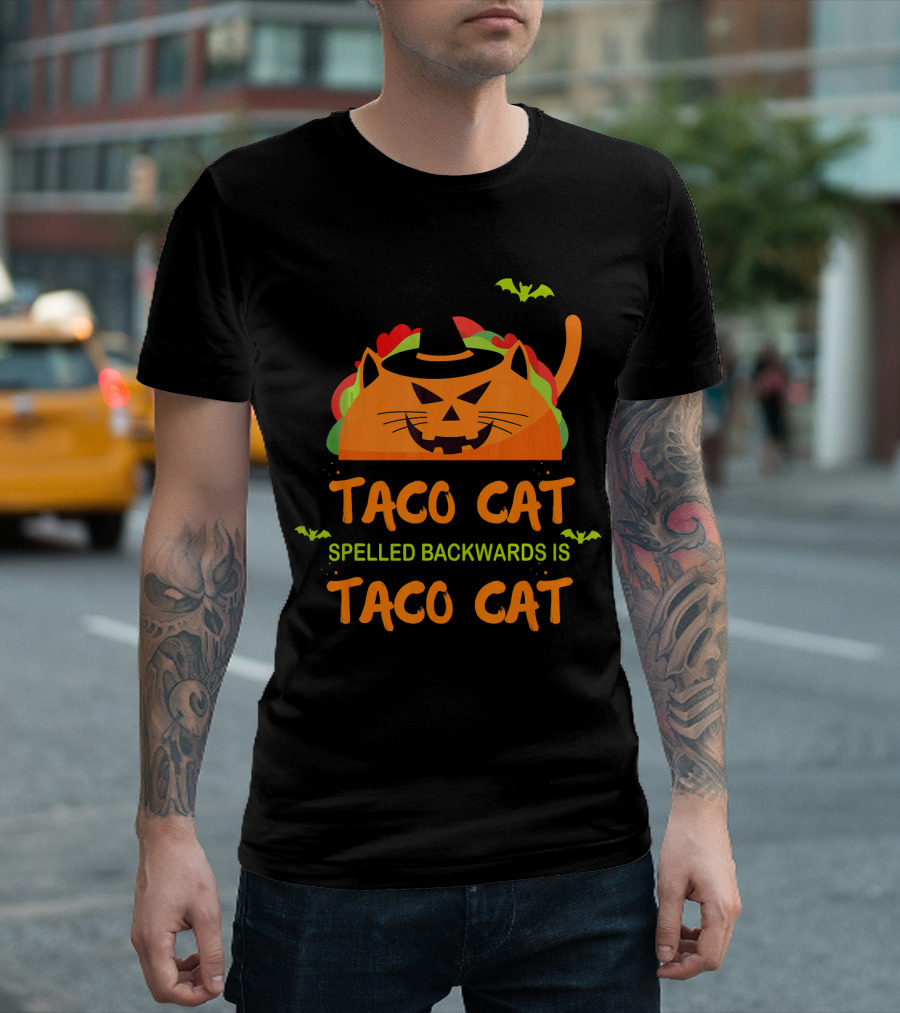 Halloween Taco Cat Spelled Backwards Is Taco Cat T-Shirt