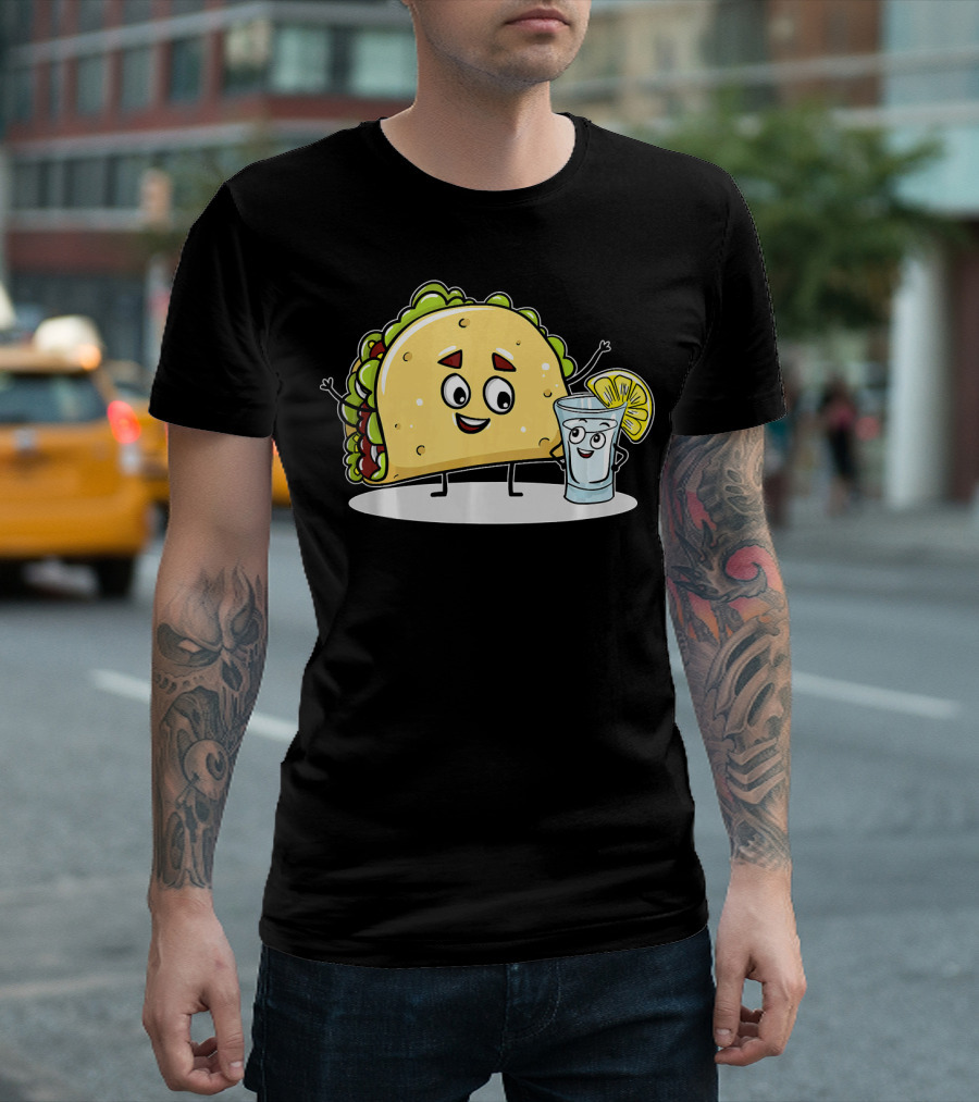 Kawaii Style Taco And Tequila Best Friends With Lemon Slice T-Shirt