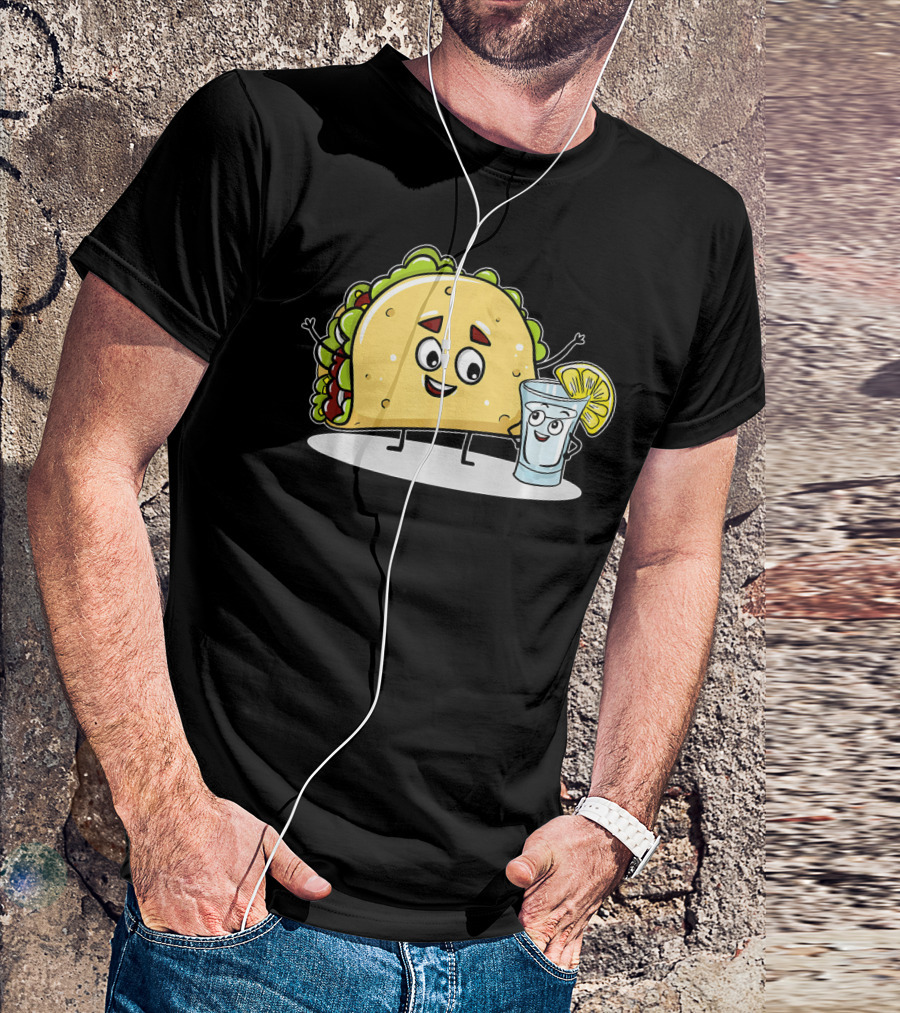 Kawaii Style Taco And Tequila Best Friends With Lemon Slice T-Shirt