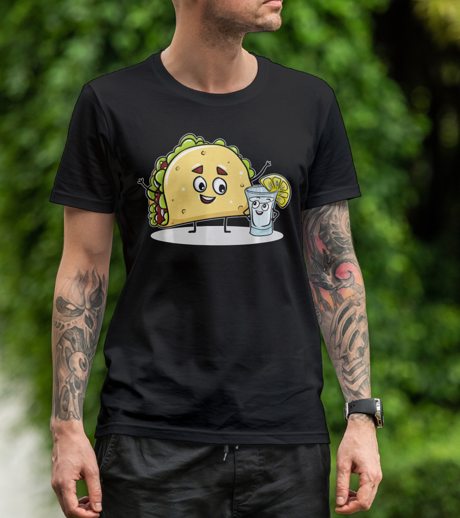 Kawaii Style Taco And Tequila Best Friends With Lemon Slice T-Shirt