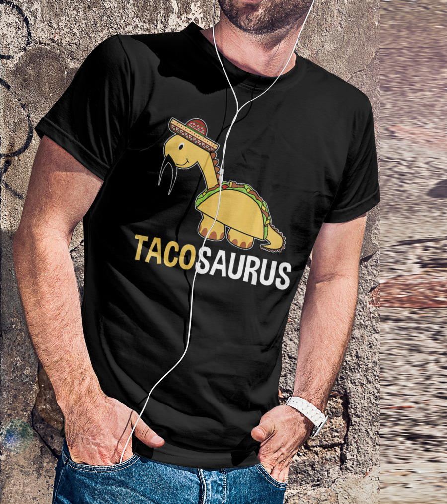 Tacosaurus Dinosaur Wearing Sombrero T-Shirt