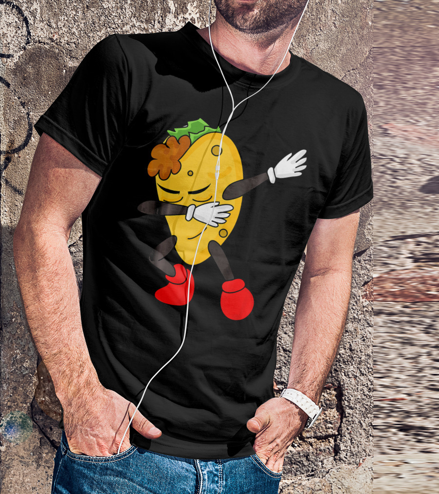 Dabbing Taco Funny Taco Lover Character With Red Shoes T-Shirt