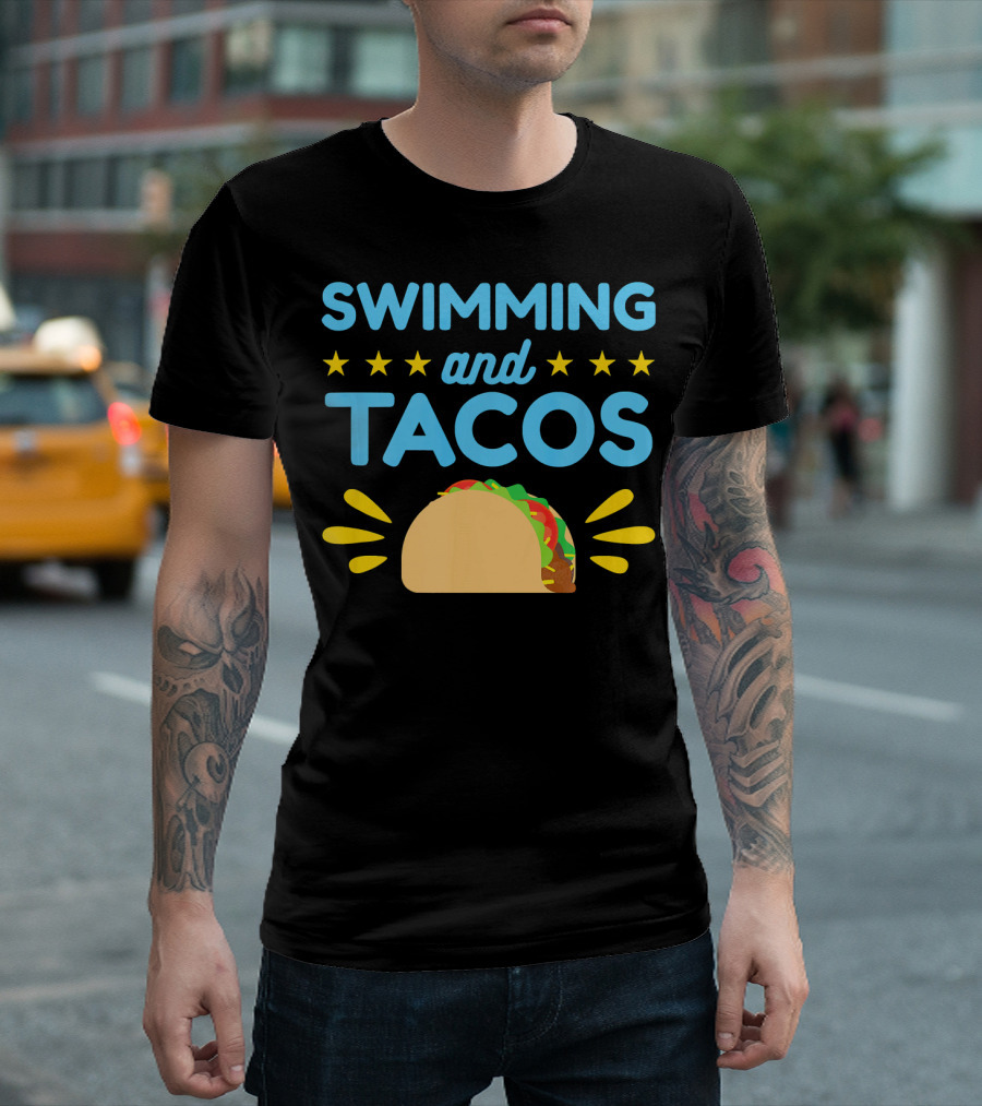Swimming and Tacos Stars Taco T-Shirt