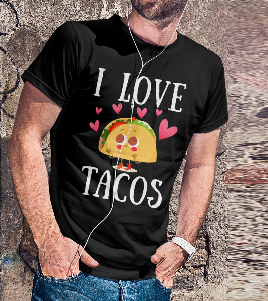 I Love Tacos Cute Heart Taco Kawaii T-Shirt