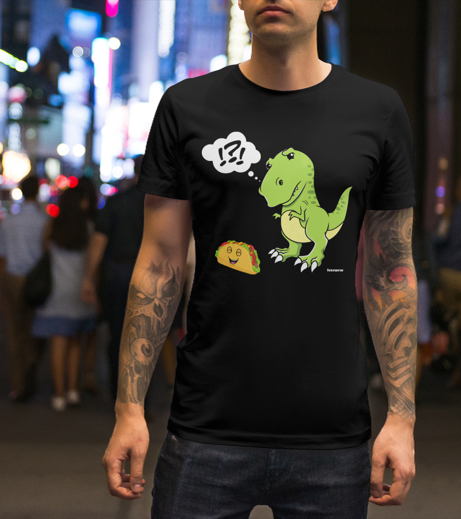 TRex Confused By Happy Taco Funny Sad Dino T-Shirt