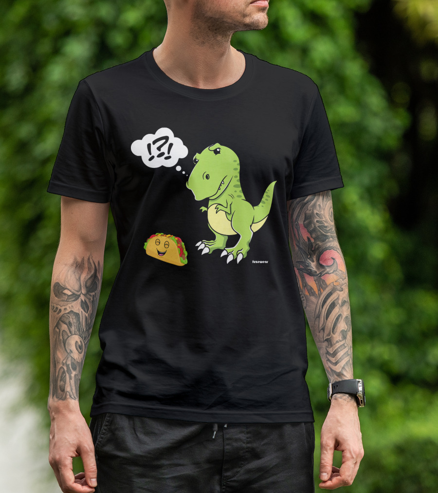 TRex Confused By Happy Taco Funny Sad Dino T-Shirt