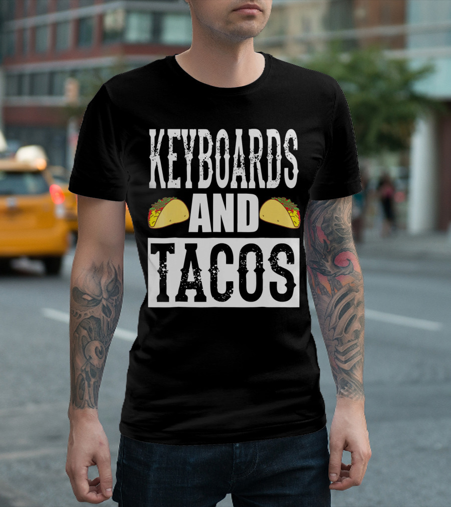 Keyboards and Tacos Funny Music Taco Band T-Shirt