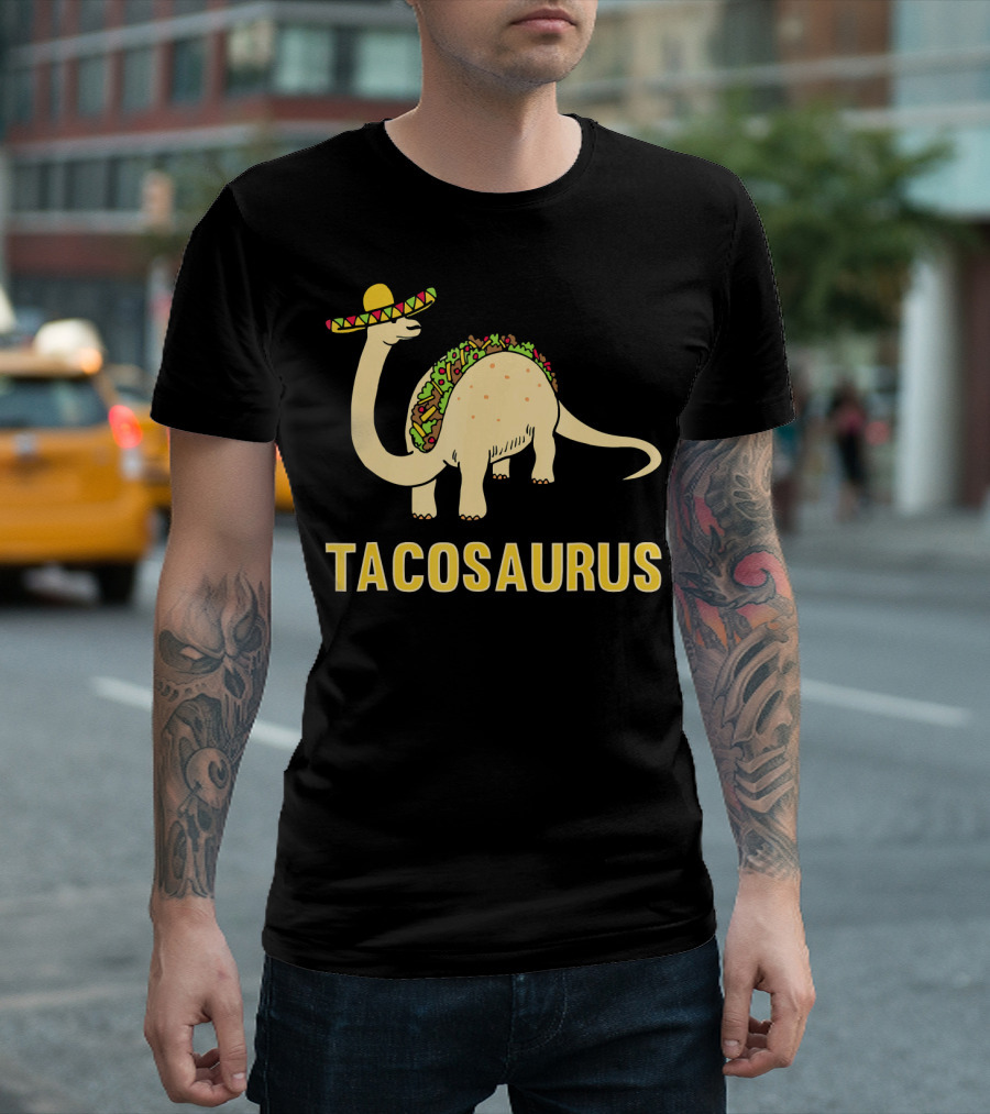 Tacosaurus Sombrero Funny Taco Dino T-Shirt
