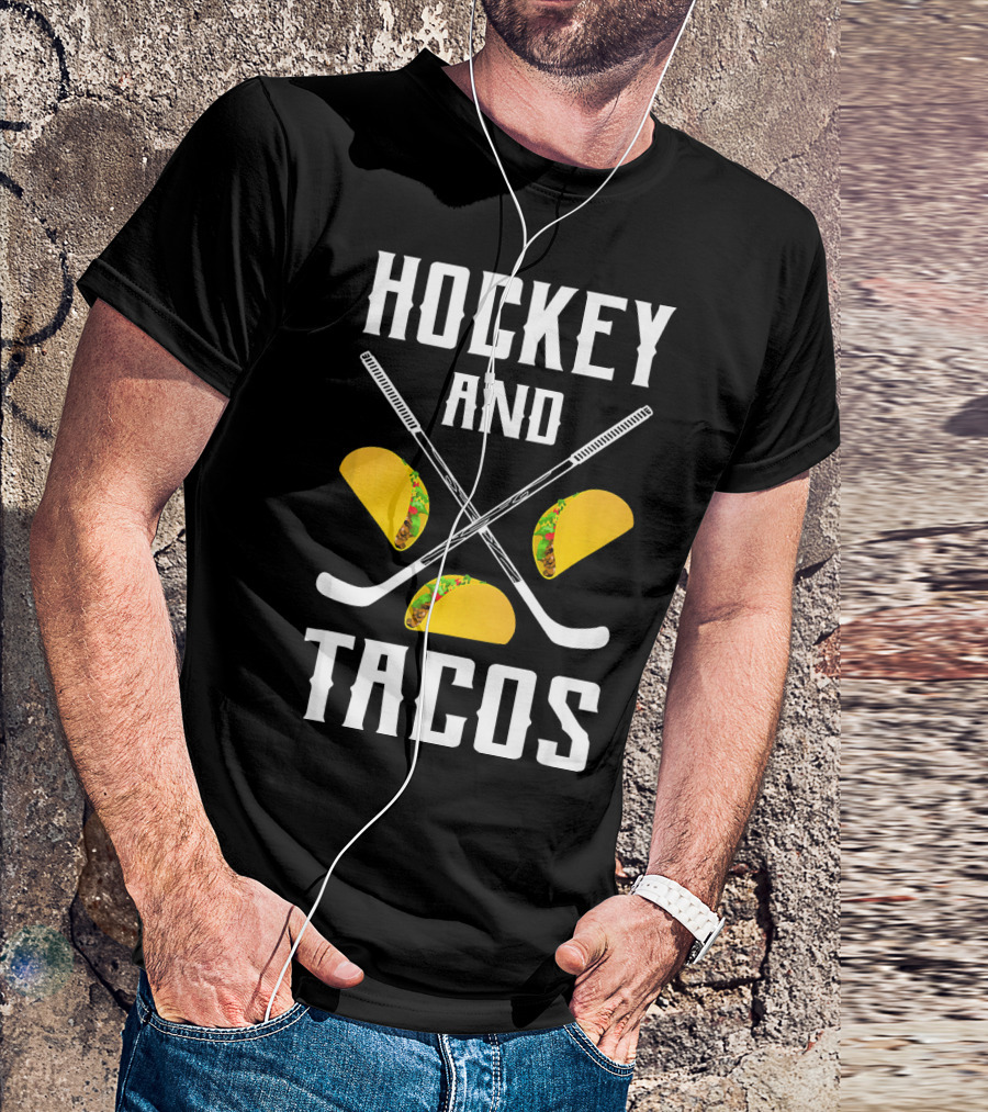 Hockey And Tacos Crossed Sticks And Tacos T-Shirt
