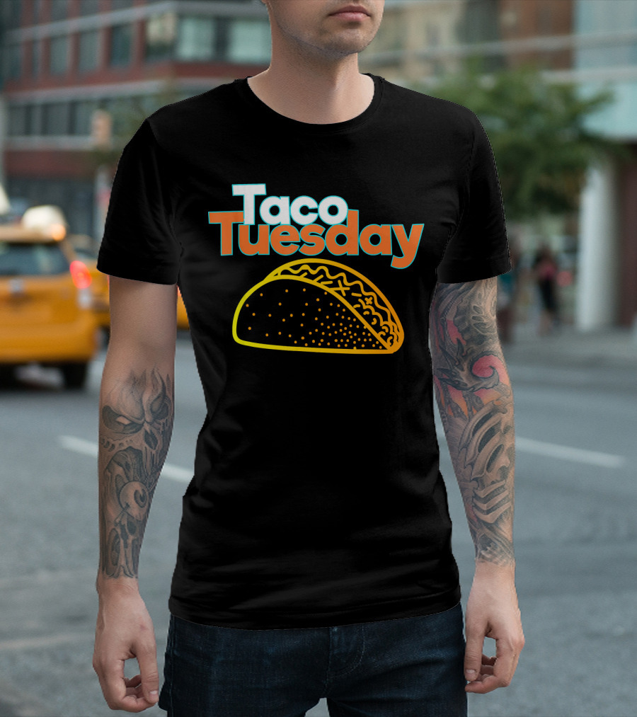 Taco Tuesday Mexican Food Fiesta Celebration with Vibrant Taco T-Shirt