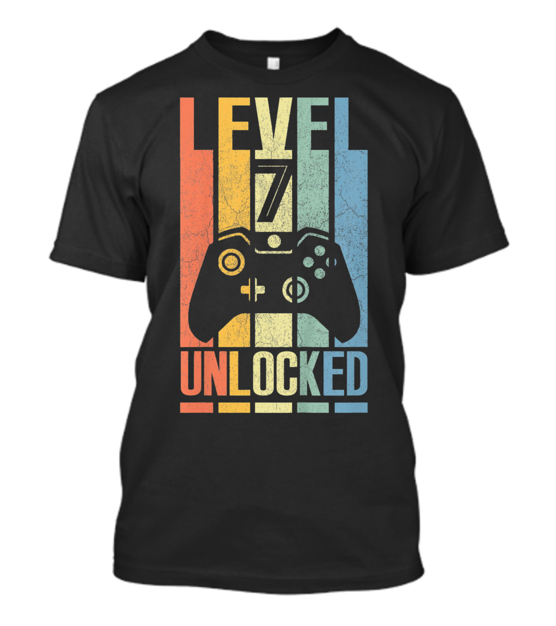 Level 7 Unlocked Video Game Controller Retro Kids T-Shirt