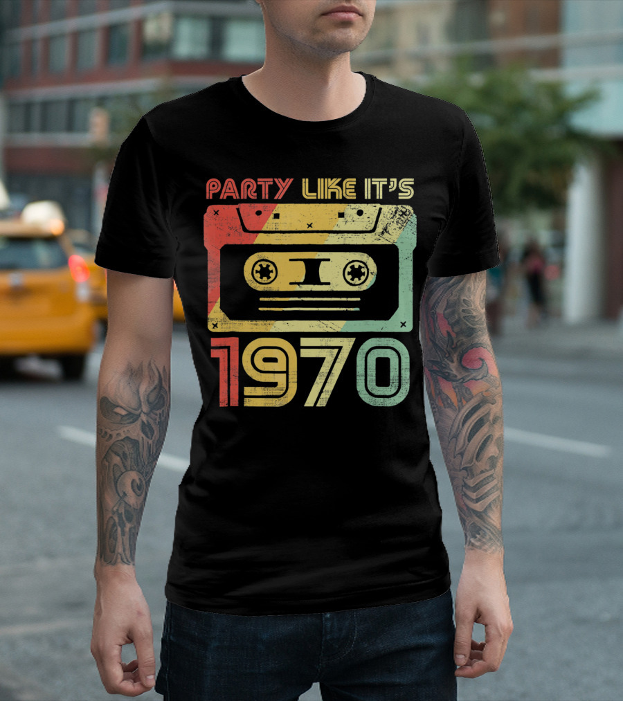 Party Like It's 1970 Retro 70s Cassette Tape T-Shirt