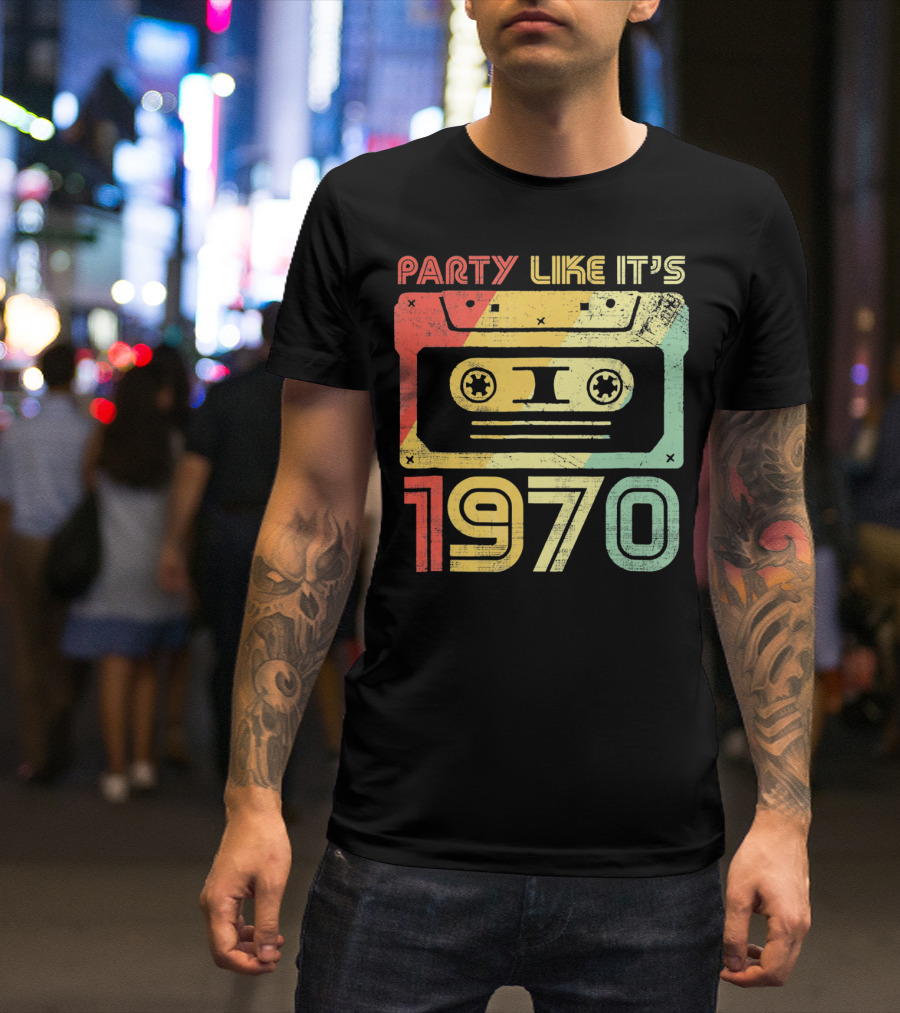 Party Like It's 1970 Retro 70s Cassette Tape T-Shirt