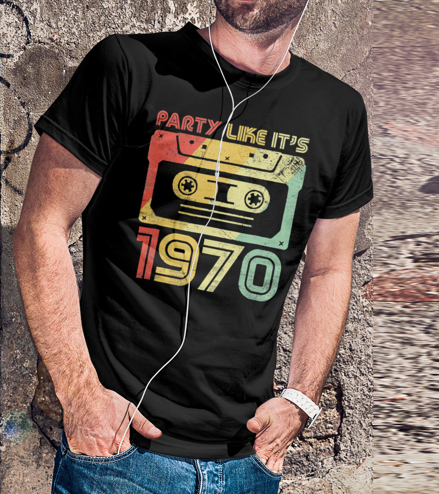 Party Like It's 1970 Retro 70s Cassette Tape T-Shirt