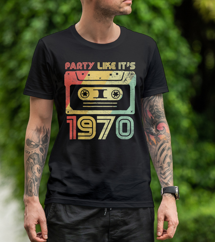 Party Like It's 1970 Retro 70s Cassette Tape T-Shirt