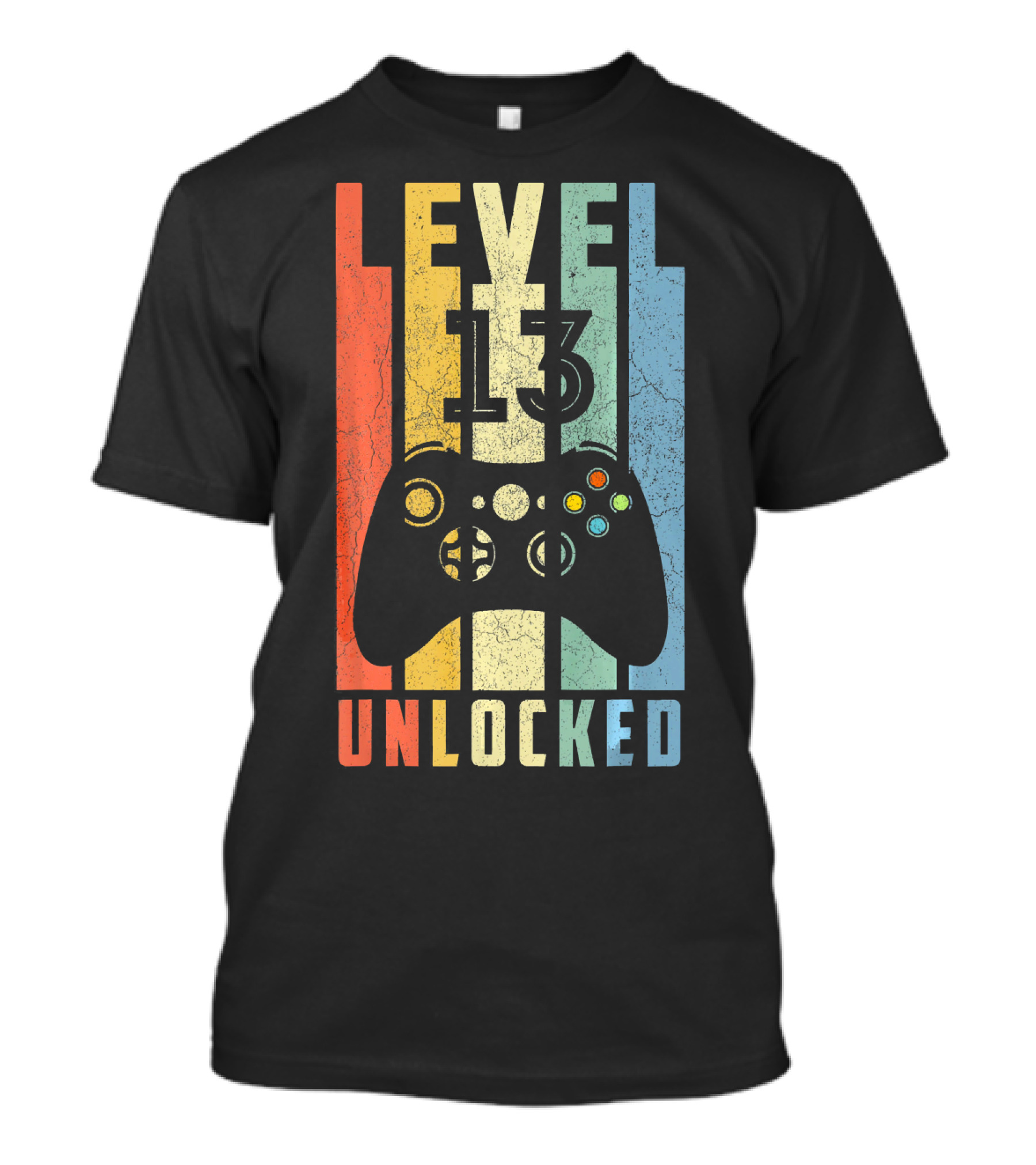 Level 13 Unlocked Video Game Controller Vintage T-Shirt