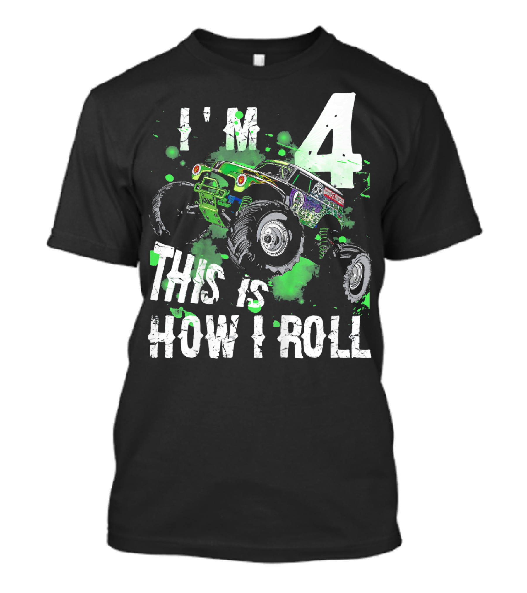 I'm 4 This Is How I Roll Monster Truck Kids T-Shirt
