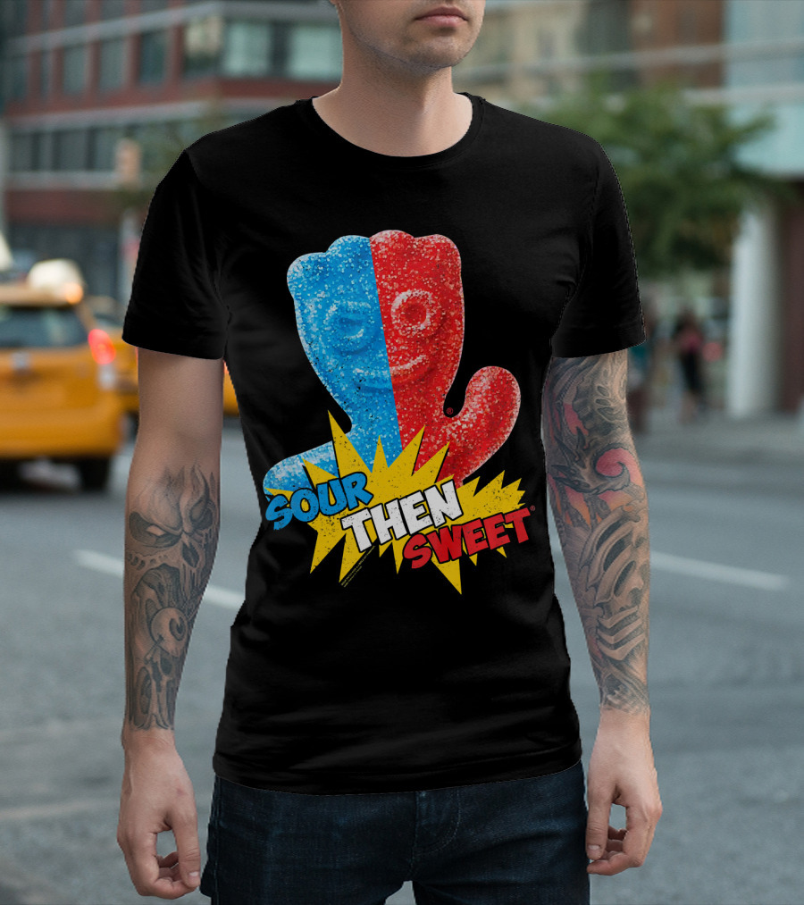 Sour Patch Kids Sour Then Sweet Candy Blue Red Explosion T-Shirt