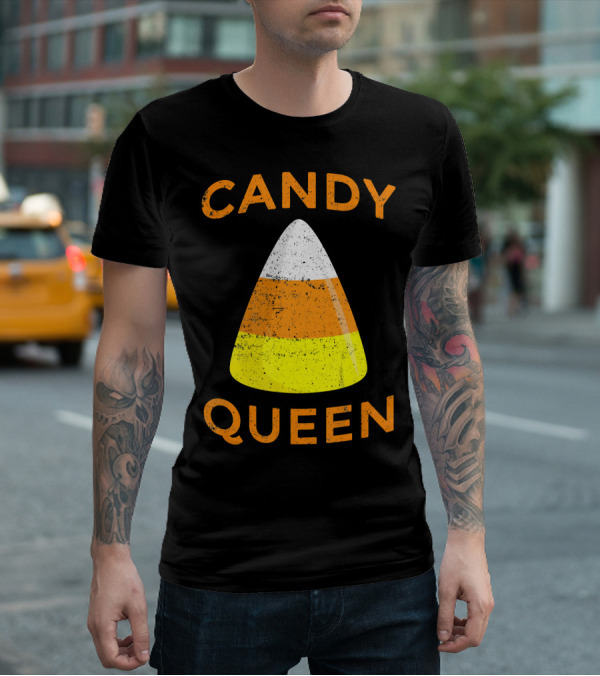 Candy Corn Queen Halloween Costume Iconic Treat T-Shirt