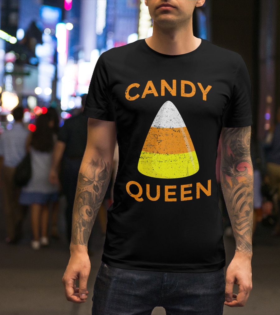 Candy Corn Queen Halloween Costume Iconic Treat T-Shirt